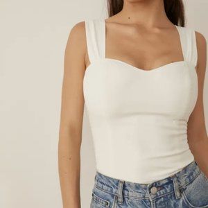 Reformation Santana Top in White - Size 0